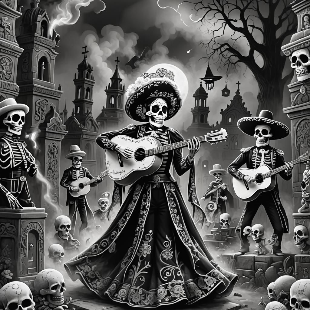Mystical Sugar Skull Mariachi Band Performance