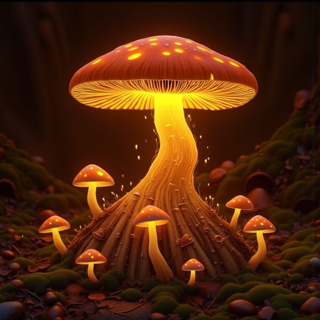 Surrealistic Hearthside Scene in Realistic Style