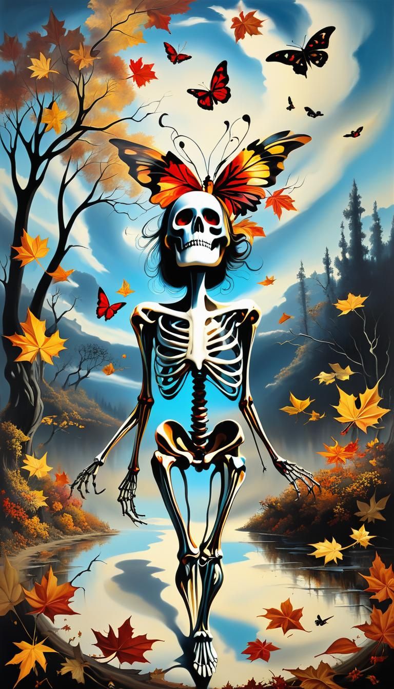 Surreal Landscape with Elastic Flora, Dali Style