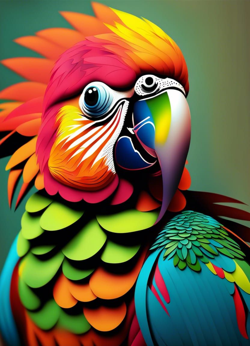 Bold Parrot with Intricate Details