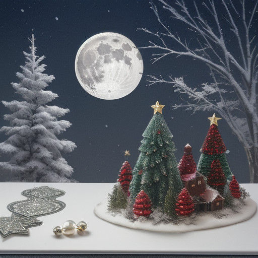 Winter Wonderland Holiday Card in Pearlescent Bead and Quill...