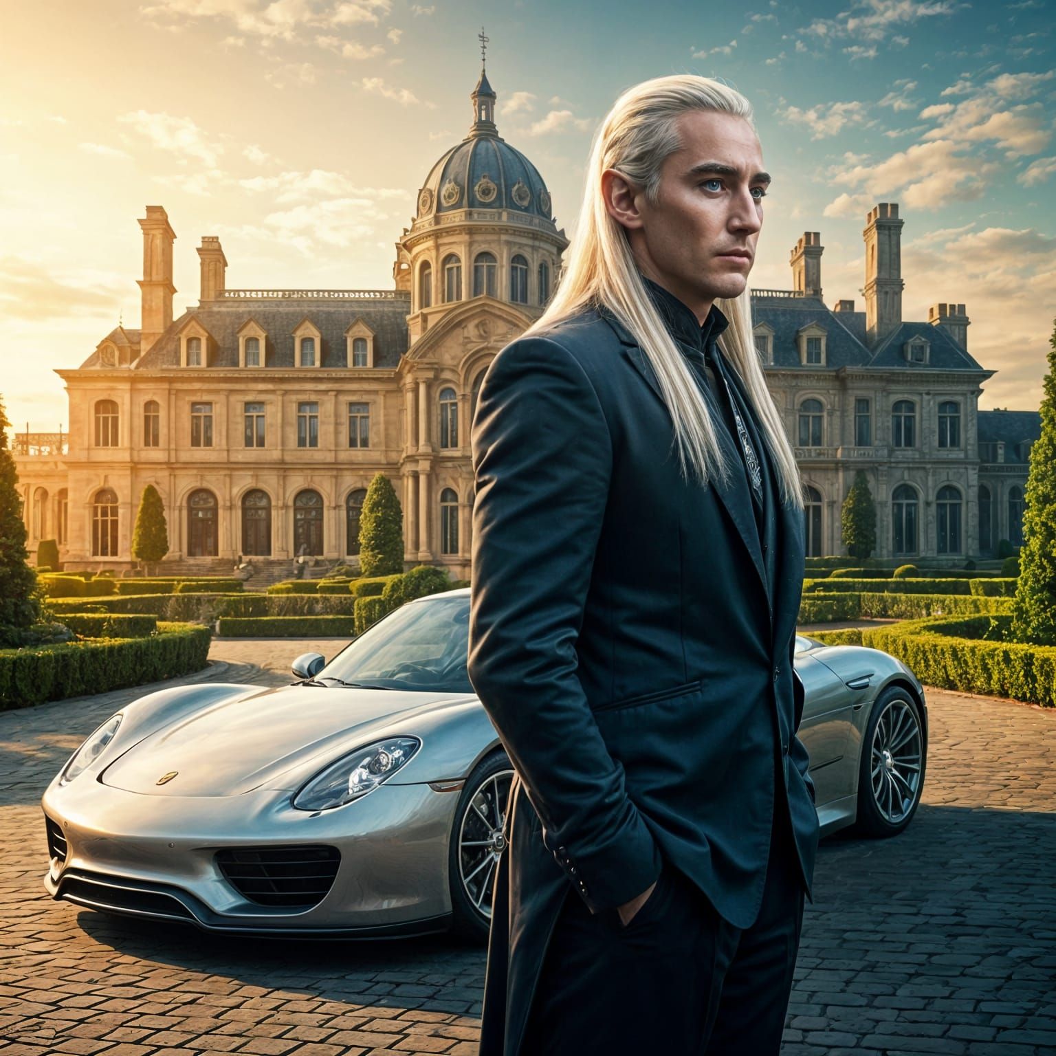 Elegant Elven King in Luxury Attire