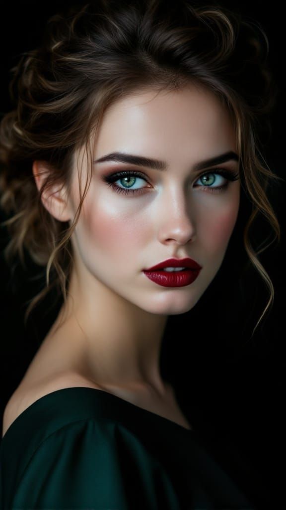 Elegant Portrait in Dark Glamour Style