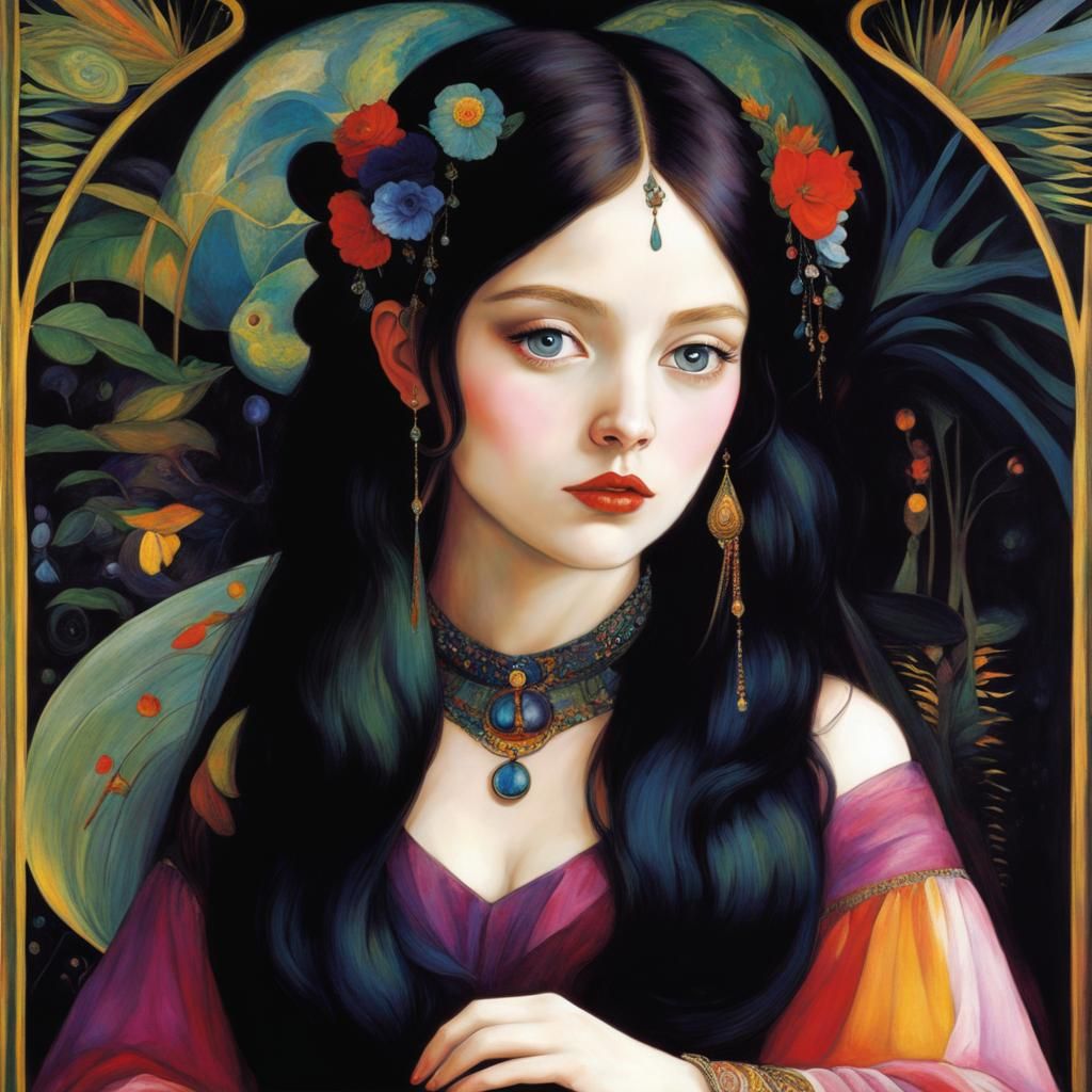 Psychedelic Druidess in Ethereal Bohemian Style