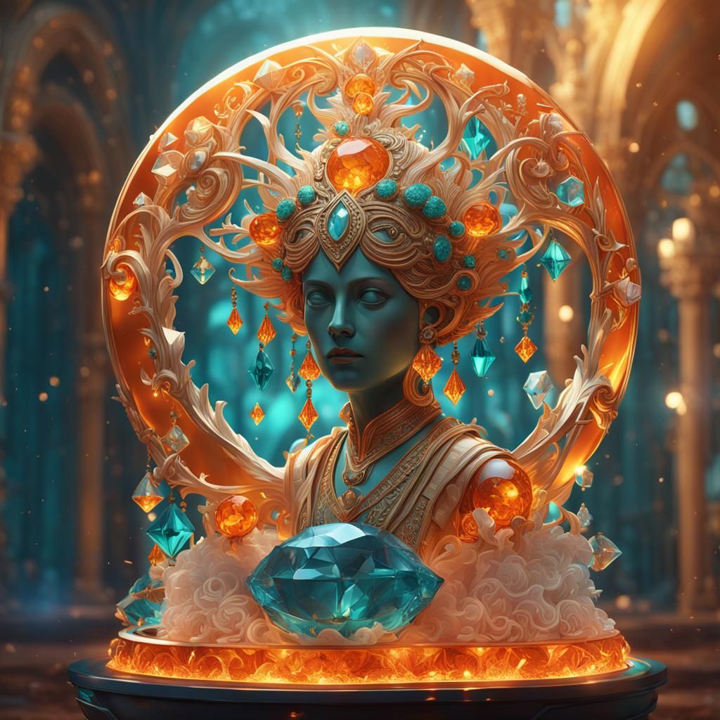 Dazzling Crystal Sculpture in Hyperdetailed Digital Art