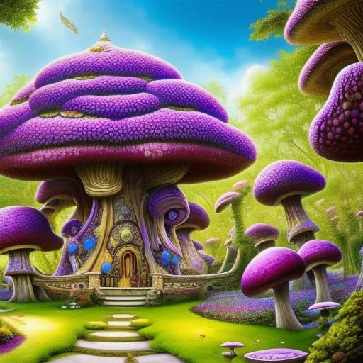 Shroompunk Mushroom Mansion in Fairytale Wonderland