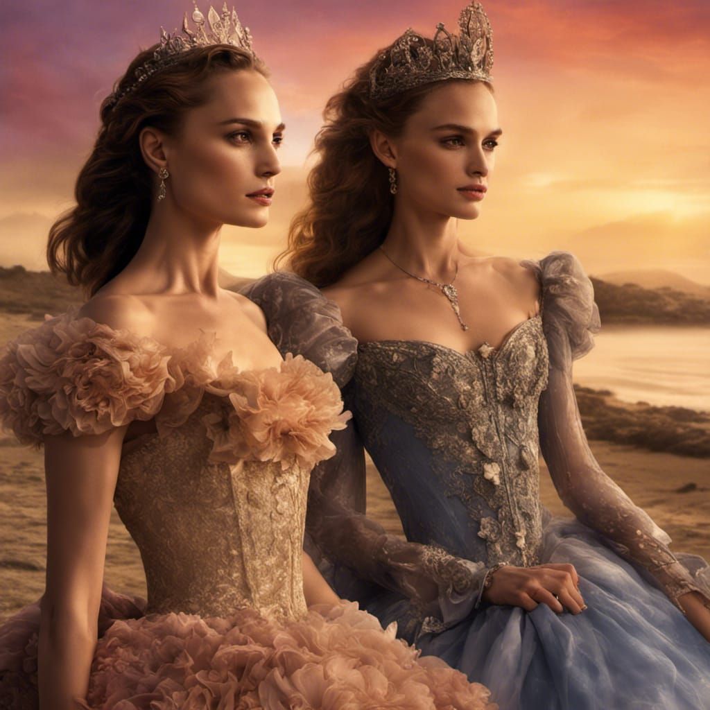 Luxury Princesses in Sunset: Fantasy Concept Art