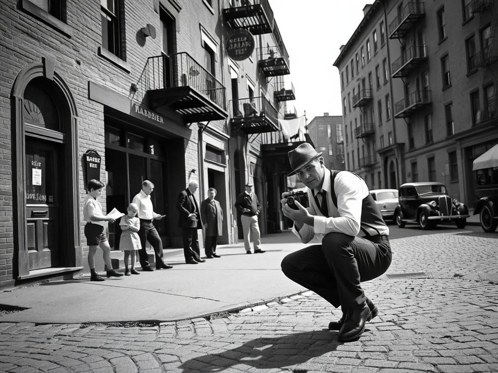 1930s Urban Life in Documentary Photography Style