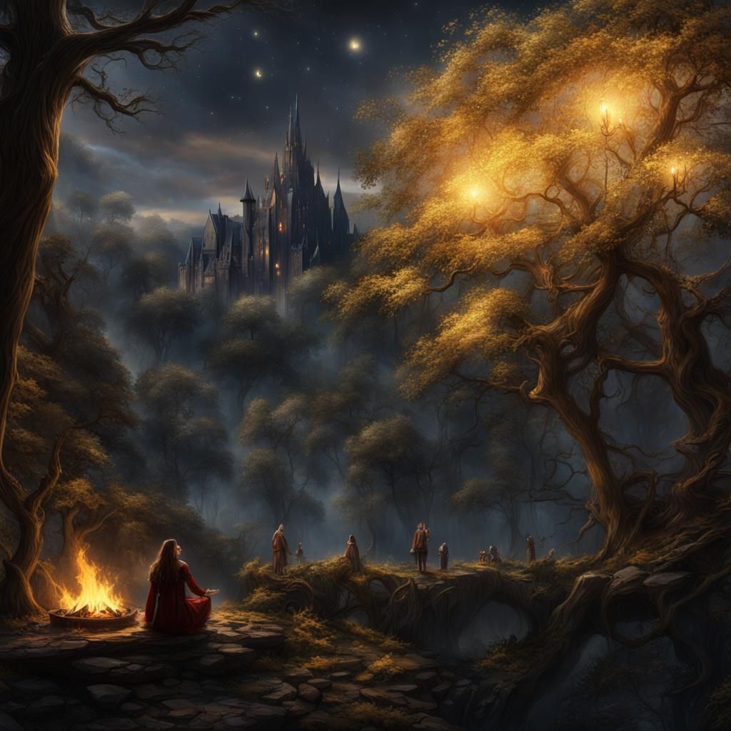 Fantastical Starry Sky in Detailed Matte Painting