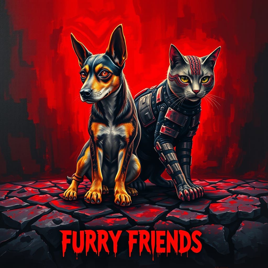 Cyberpunk-Style Canine and Feline Monstrosities