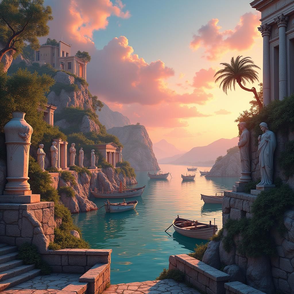 Mystical Sunset Over Ancient Gera Gulf of Lesbos