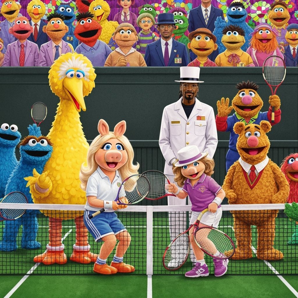 Big Bird and Miss Piggy Play Tennis at Wimbledon