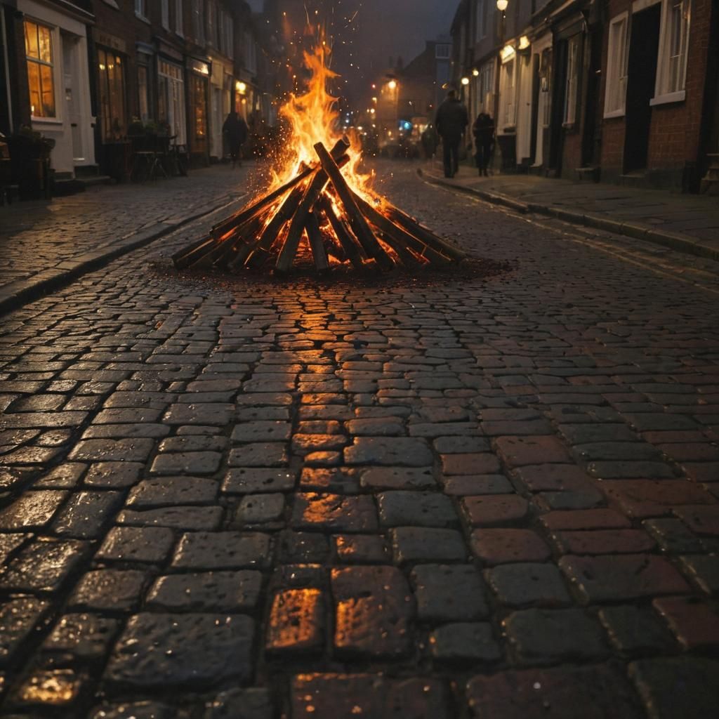 Bonfire Night Celebration in UK Town