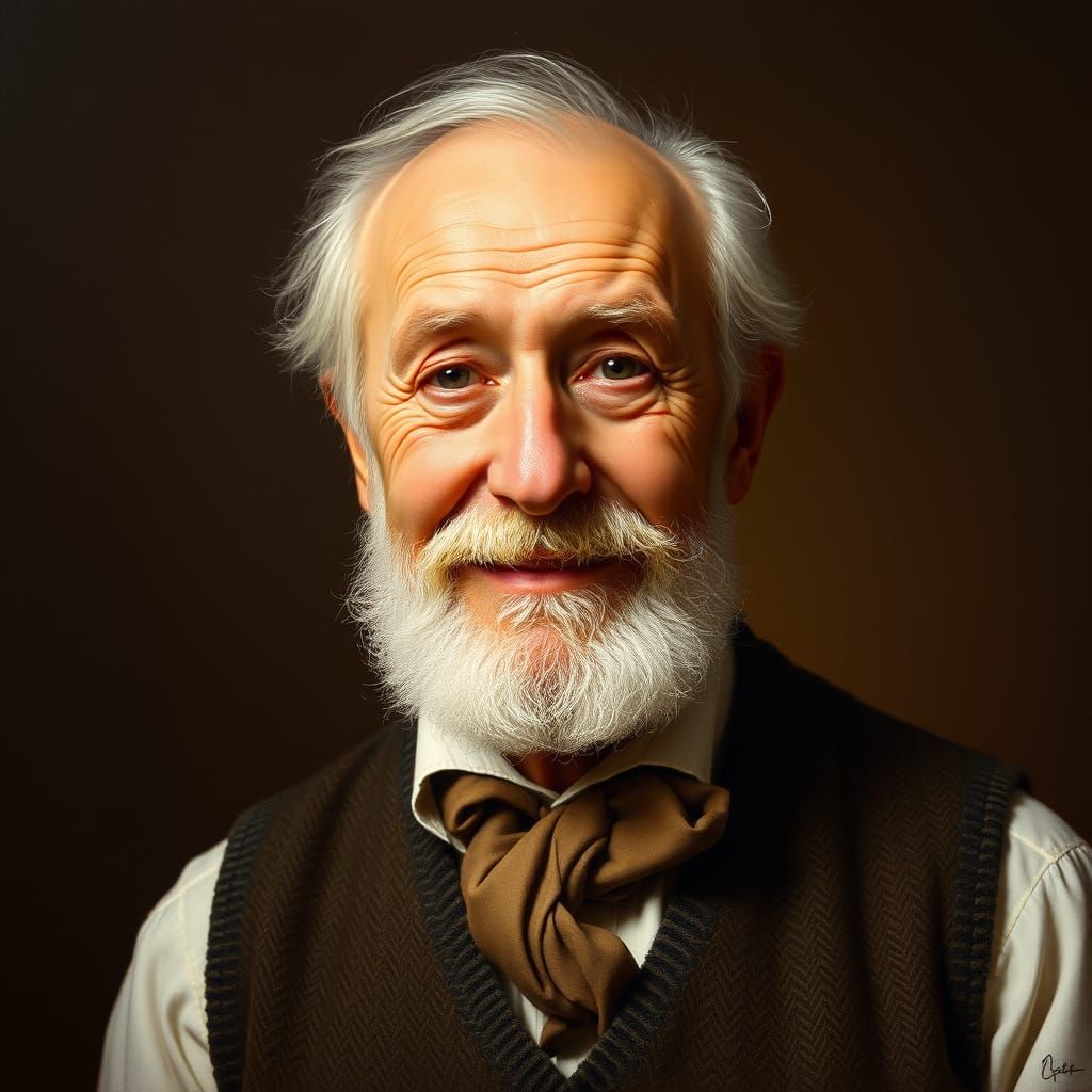 Distinguished Gentleman in Classical Oil Portrait Style