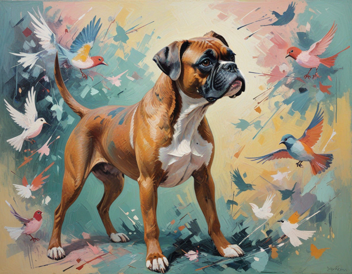 Abstract Expressionist Bird in a Muted Palette