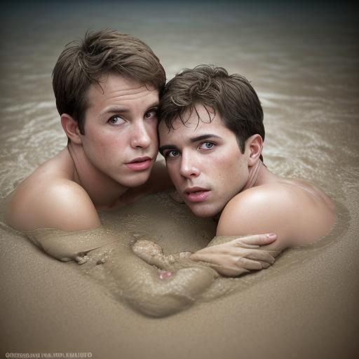 Gay Men Sinking in Quicksand: Professional Portrait