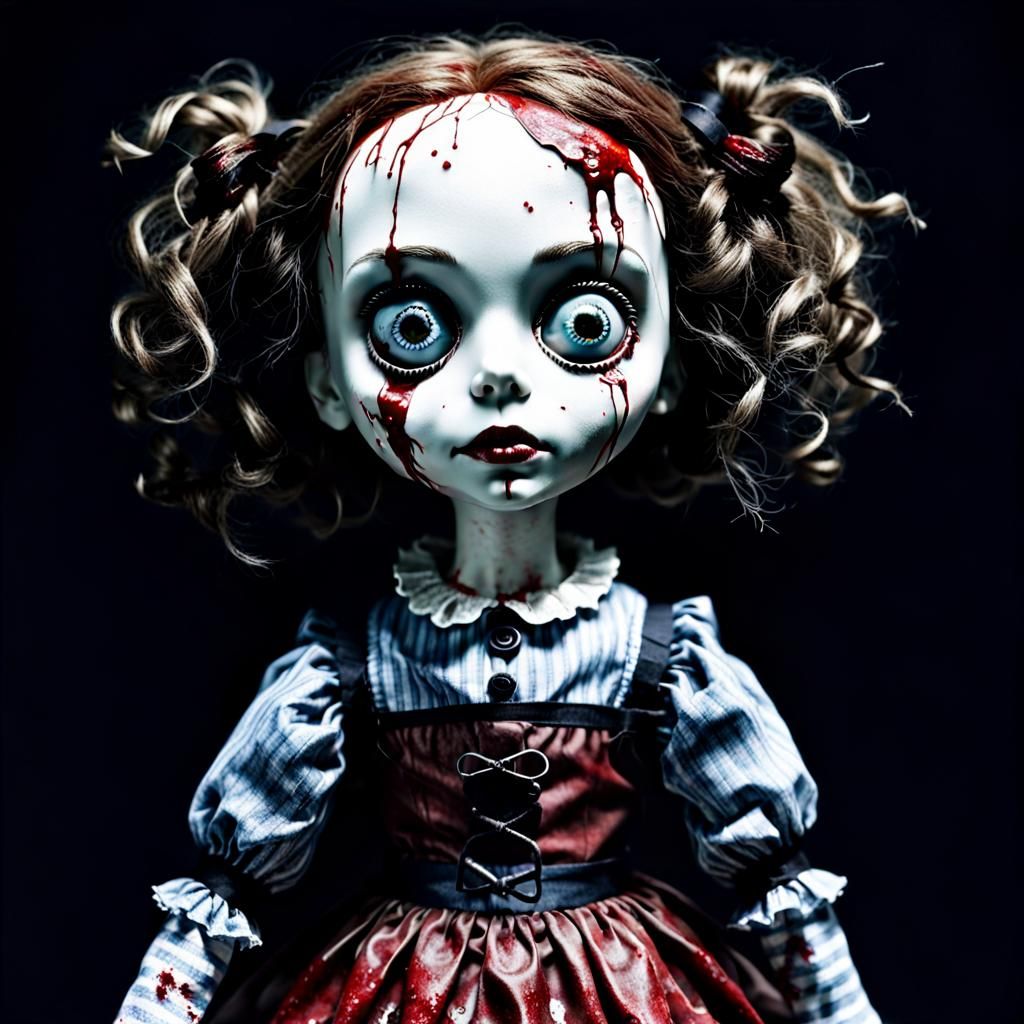 Scary Voodoo Doll in Tim Burton Style