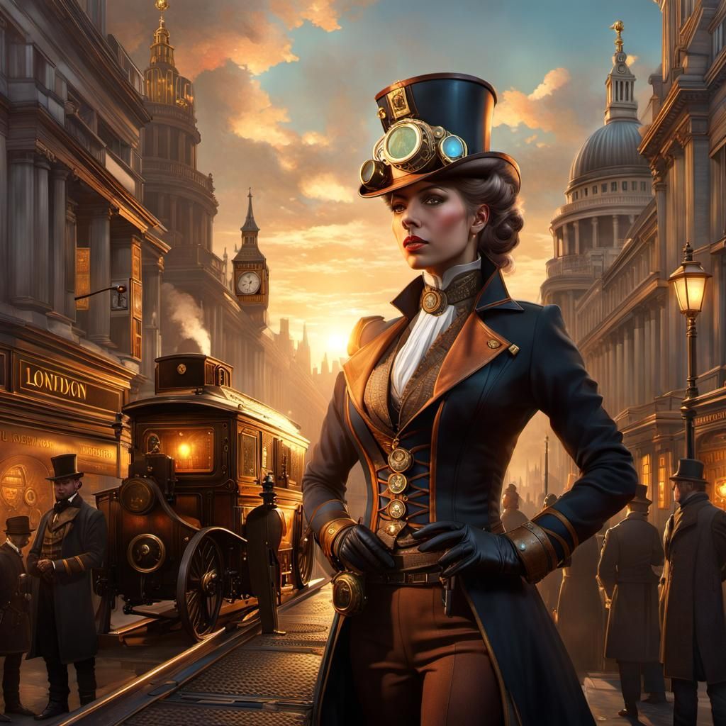 Steampunk London After Solar Flare, Detailed Portrait