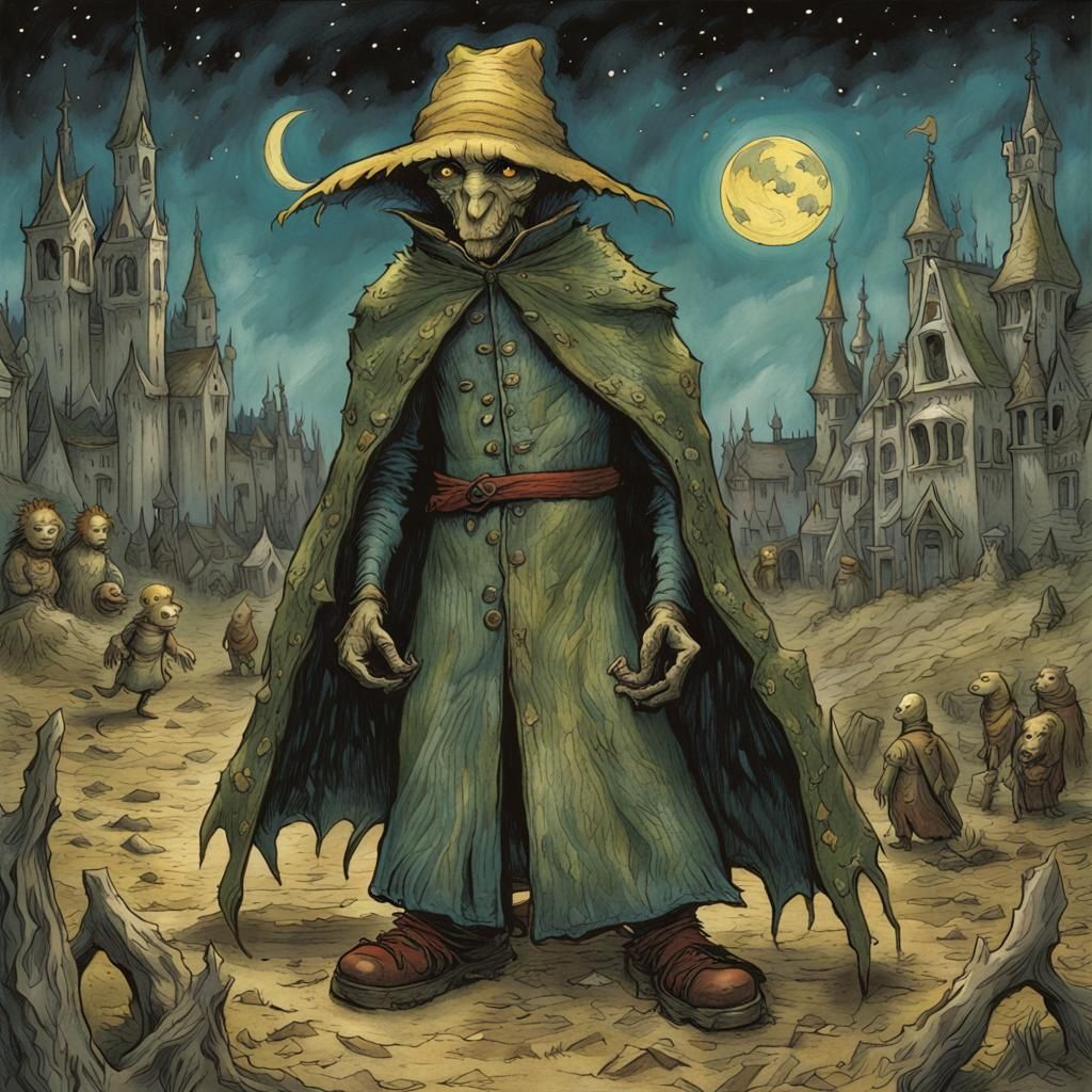 Grimdark Fantasy Art in Impasto Style