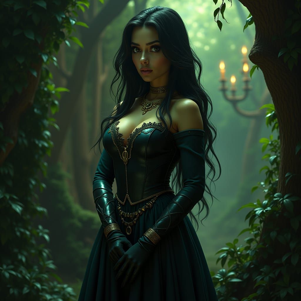 Shego Portrait in Pre-Raphaelite Style