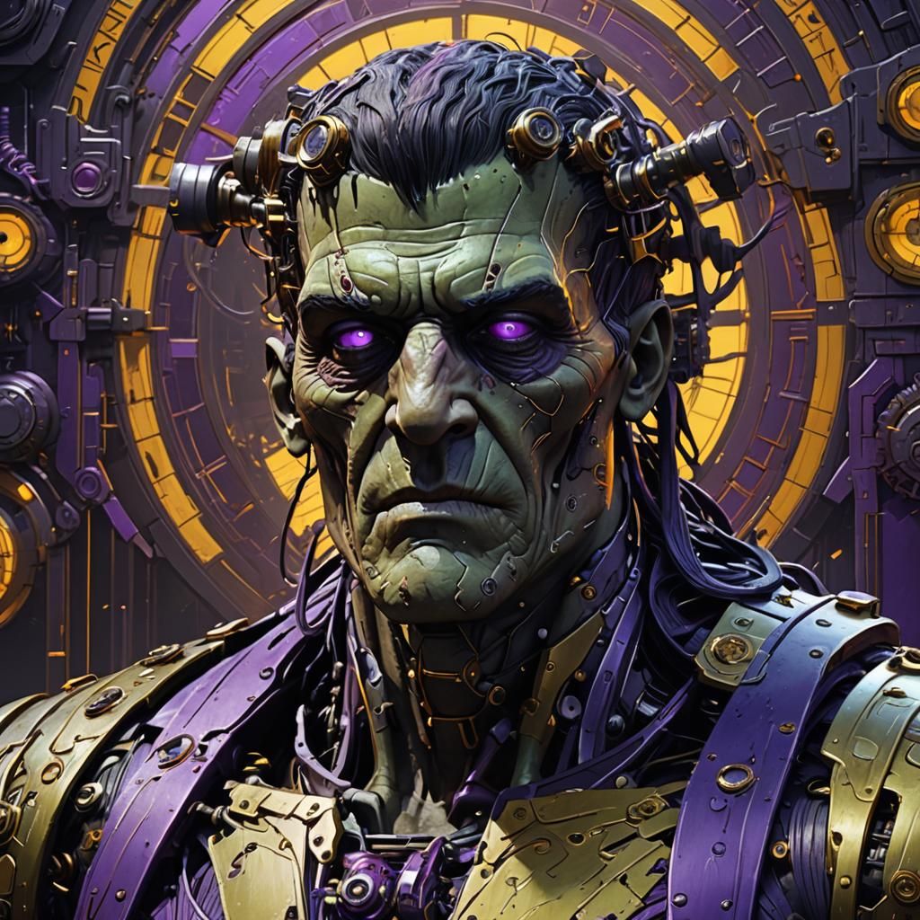Cybernetic Frankenstein: Dark Fantasy Concept Art