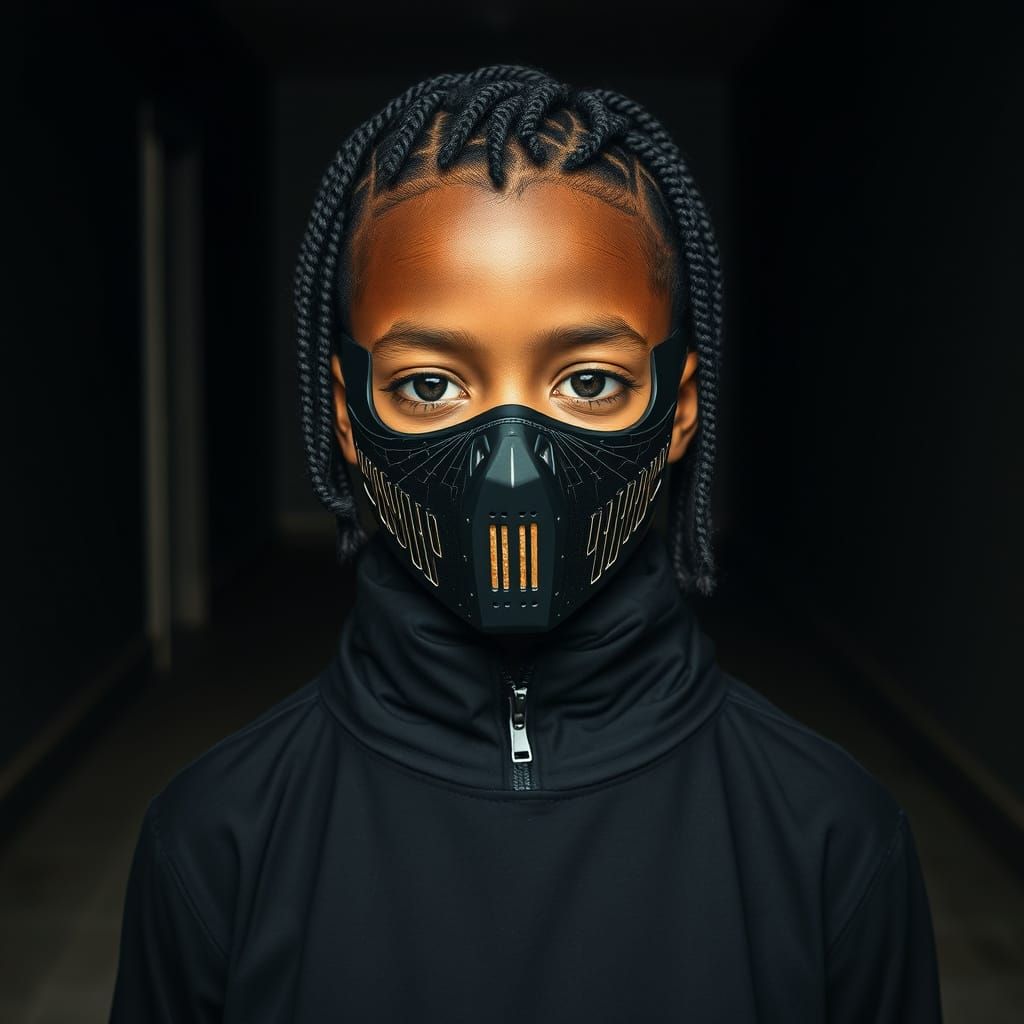 Boy in Mask: Cyberpunk Horror in Dark Space