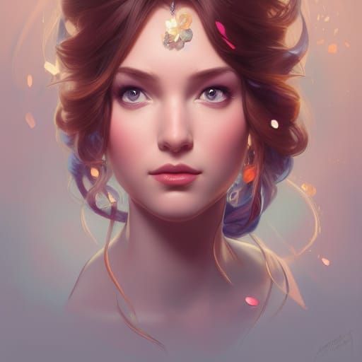 Hyperdetailed Disney Princess Portrait in Art Nouveau Style