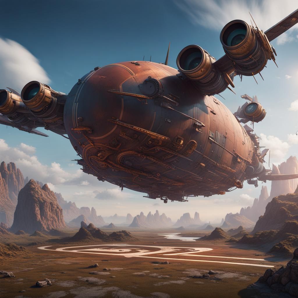 Fantastical Dial Tone Airstrip: Detailed Matte Painting