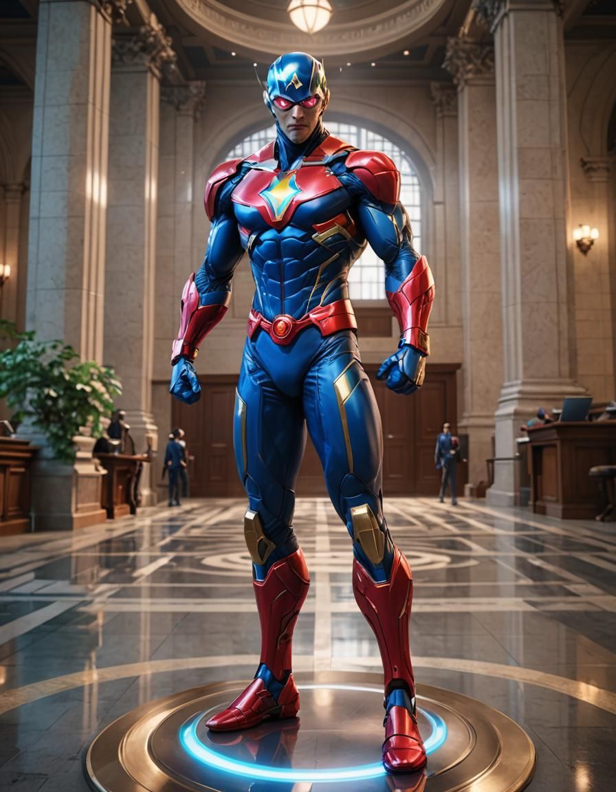 The Atom in Heroic Pose: Anime-Inspired 3D Art