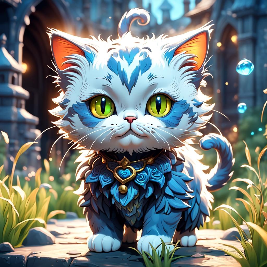 Cute Cat in Detailed Fantasy Painting