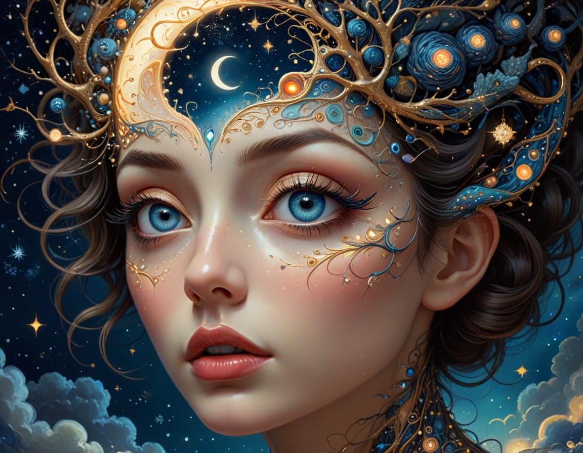 Surreal Brainscape: Dreamlike Interior in Digital Painting