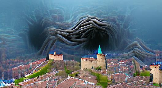 Abyssal Entity Manifesting Near Castle