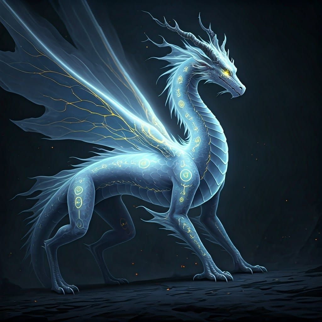 Electrical Eastern Dragon with Glowing Runes