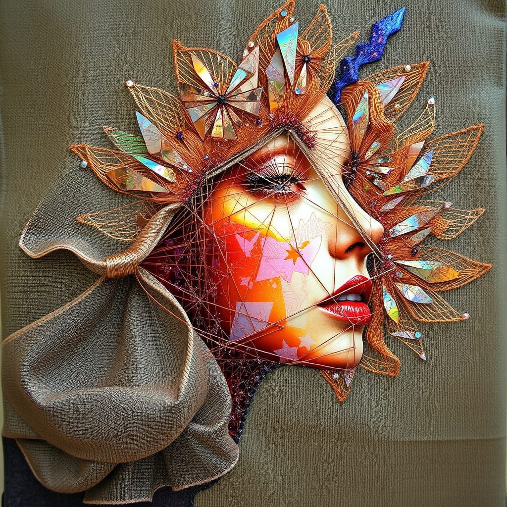 Threadlight Filigree: Textile Art and Holographic Illusion