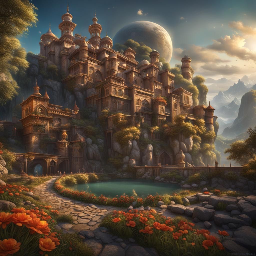 Beautiful AI Robot Girl in Detailed Matte Painting