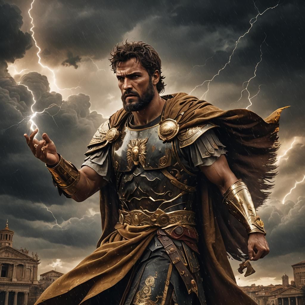 Roman God of Thunder Digital Painting