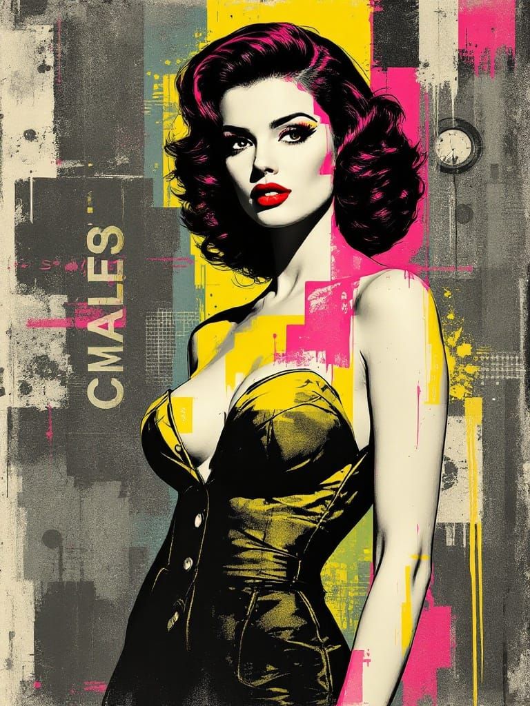 Bold Urban Pin Up in Neon Accents