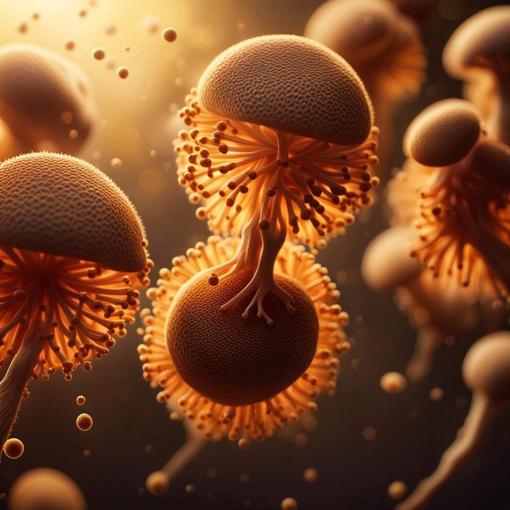 Hyperrealistic Macro Image of Human Spores