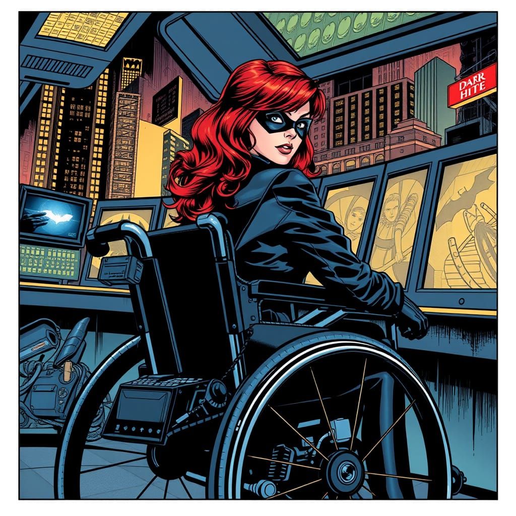 Oracle Monitors Gotham in Comic Book Art Style