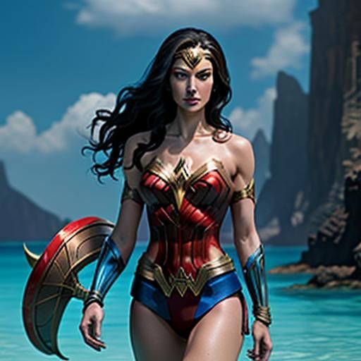 Mindflayer as Wonder Woman Swimsuit Model