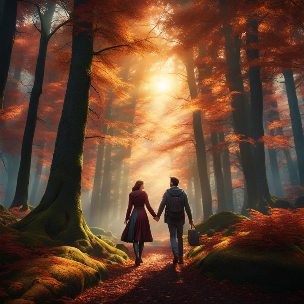 Couple in Forest: Fantasy Concept Art