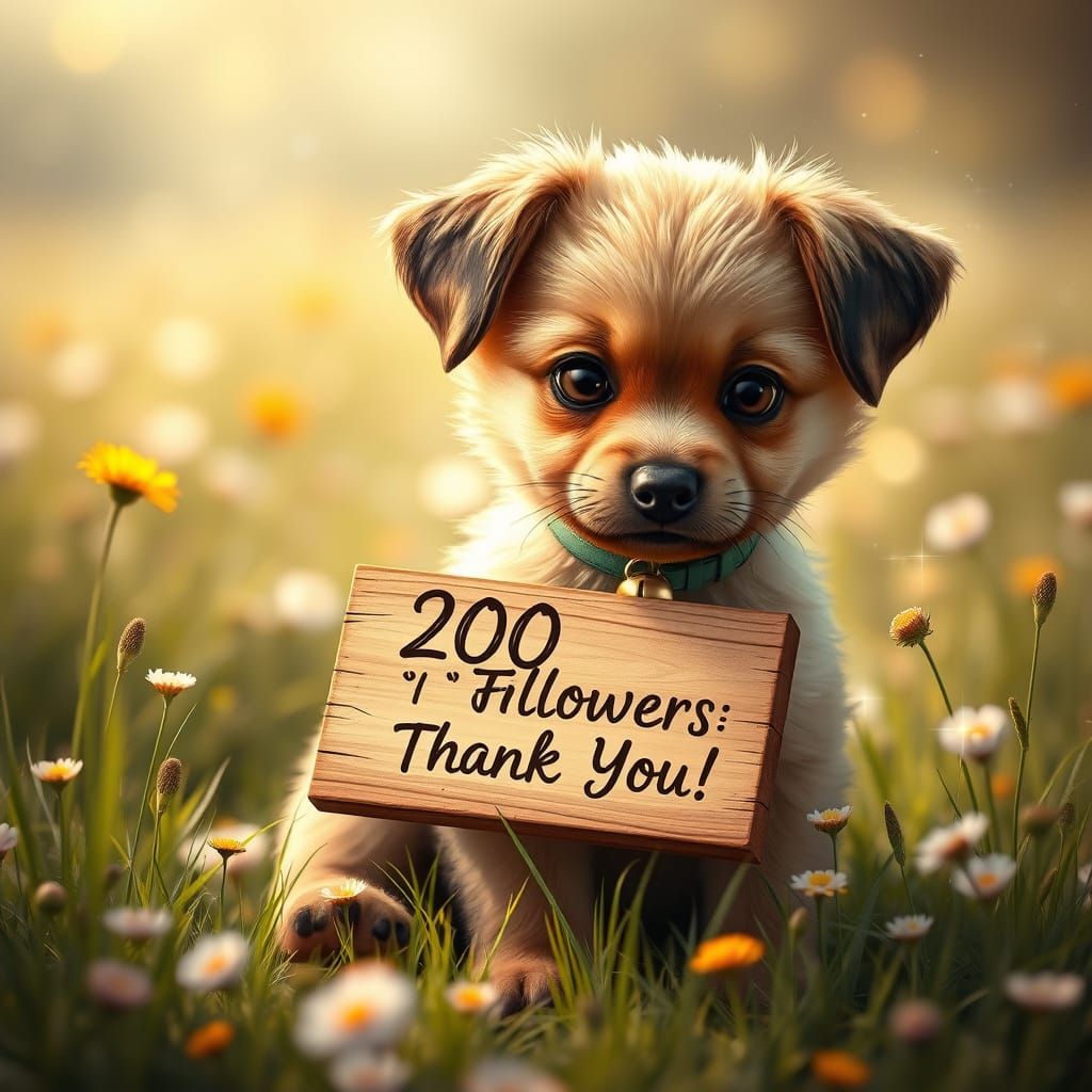 Puppy Thank You in Magical Meadow