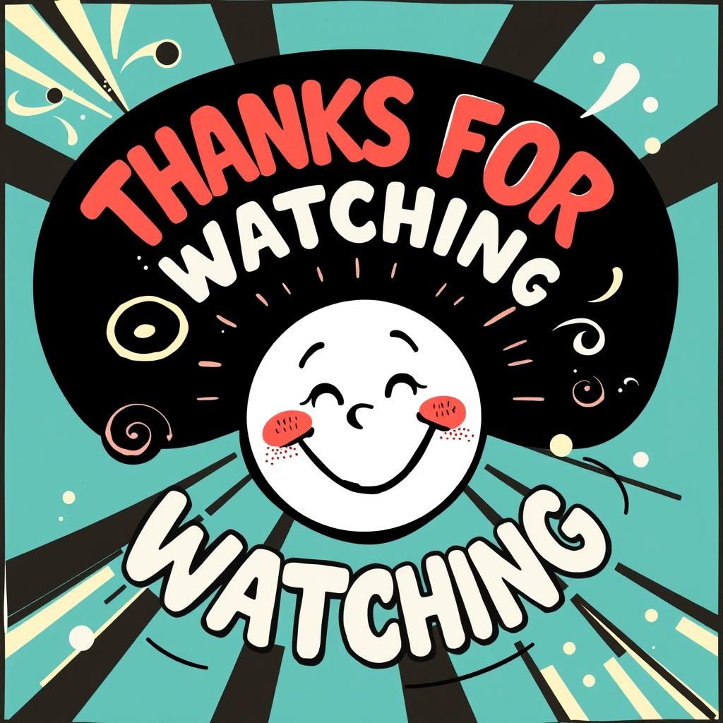 Retro 1950s Ad: Thanks For Watching in Graphic Ink Style