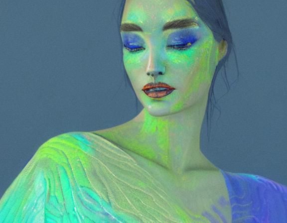 Bioluminescent Portrait with Cloisonné and Liquid Gold