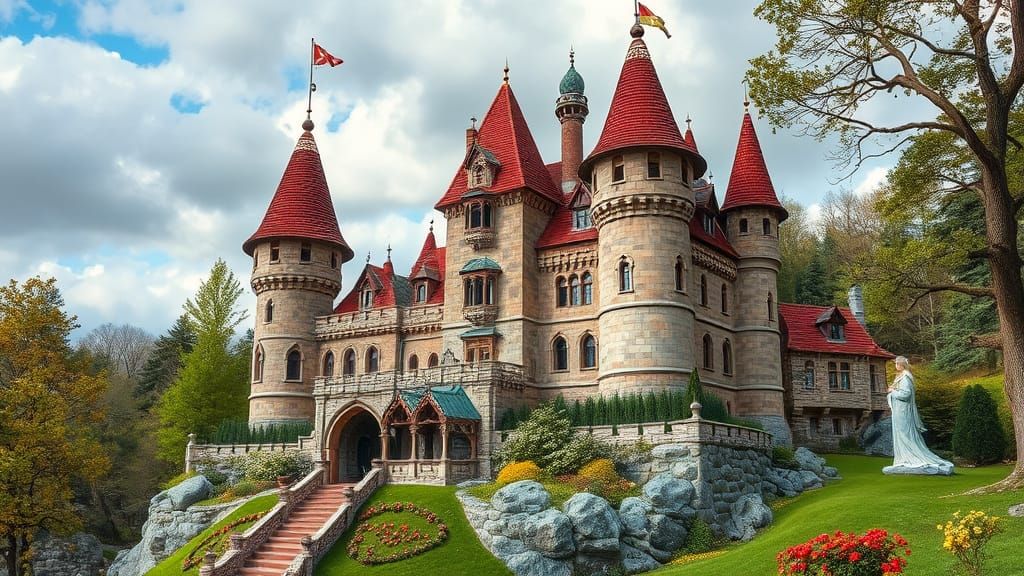 Enchanting Fairy Tale Castle Illustration