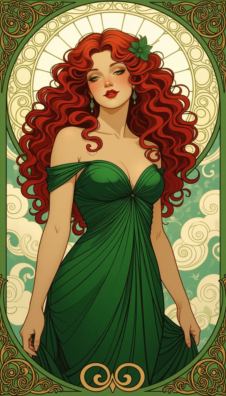 Mythical Creature in Art Nouveau Style