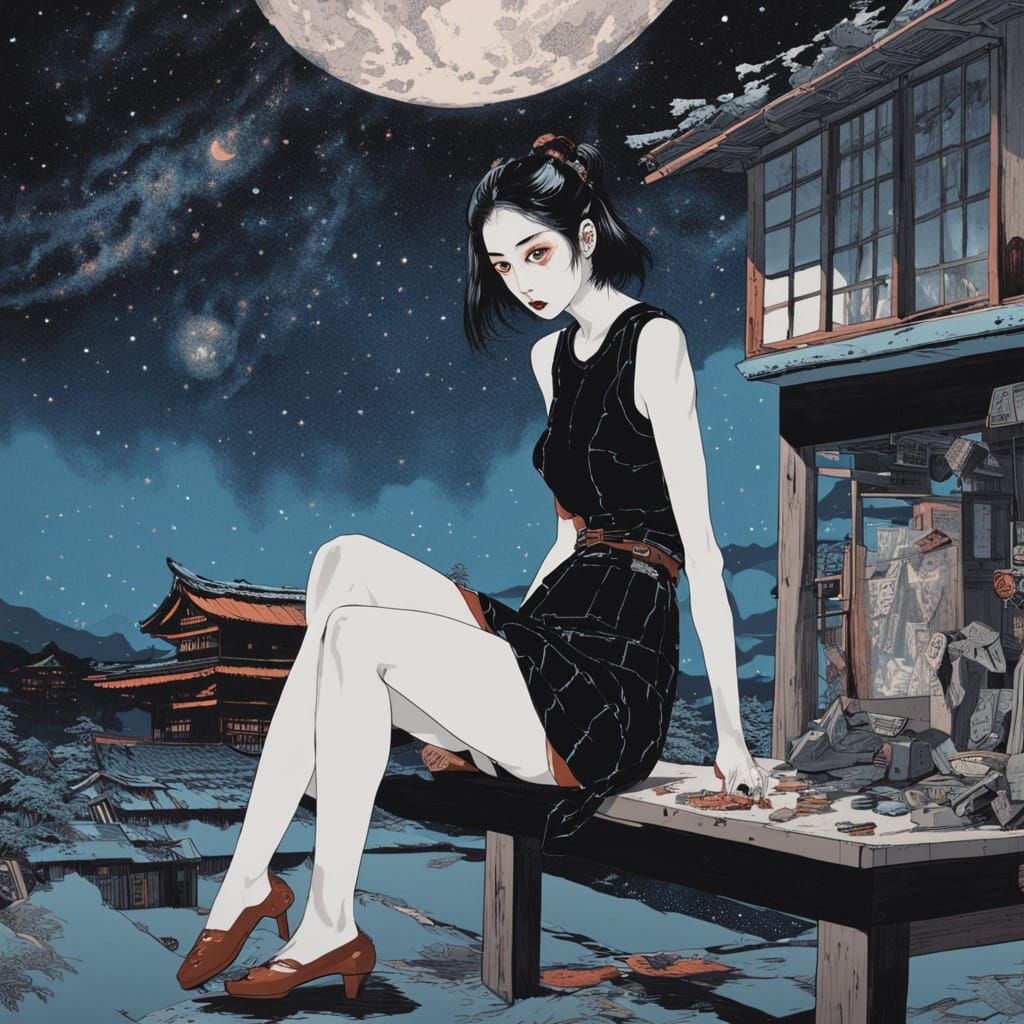 Mysterious Woman Lost in Celestial Horrors