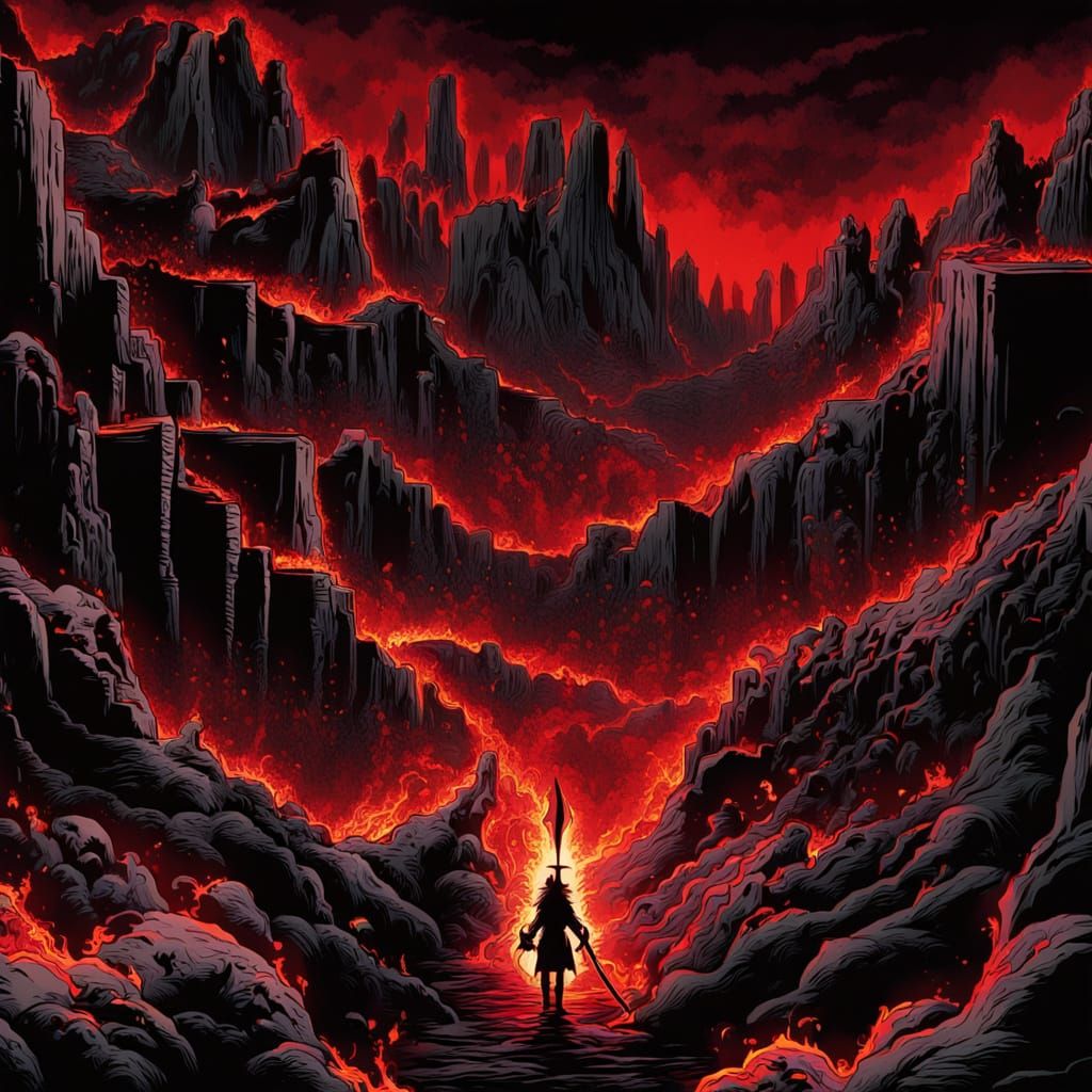 Ethereal Warrior in Dark Fantasy Anime Style