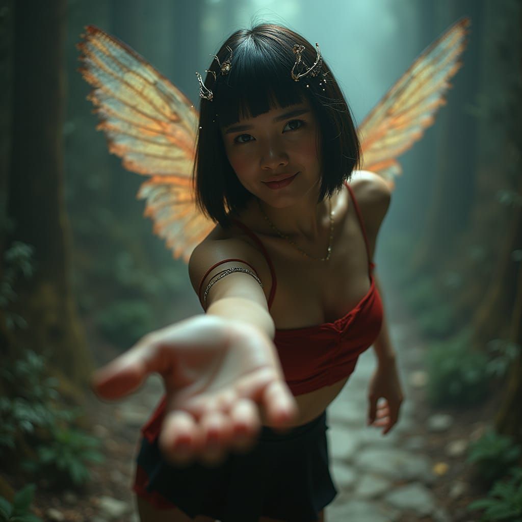 Enigmatic Goddess Fairy with Egyptian Inspired Hair and Ethe...