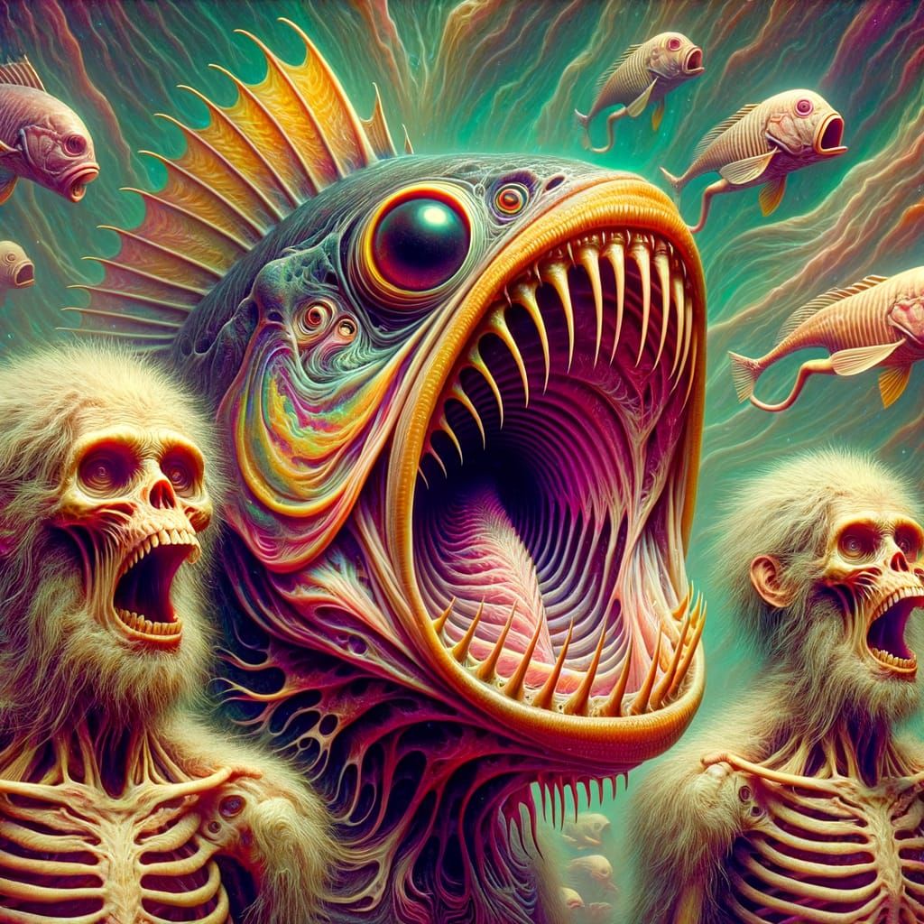 Eerie Ancient Horror Creature in a World of Frenzied Ape Spi...